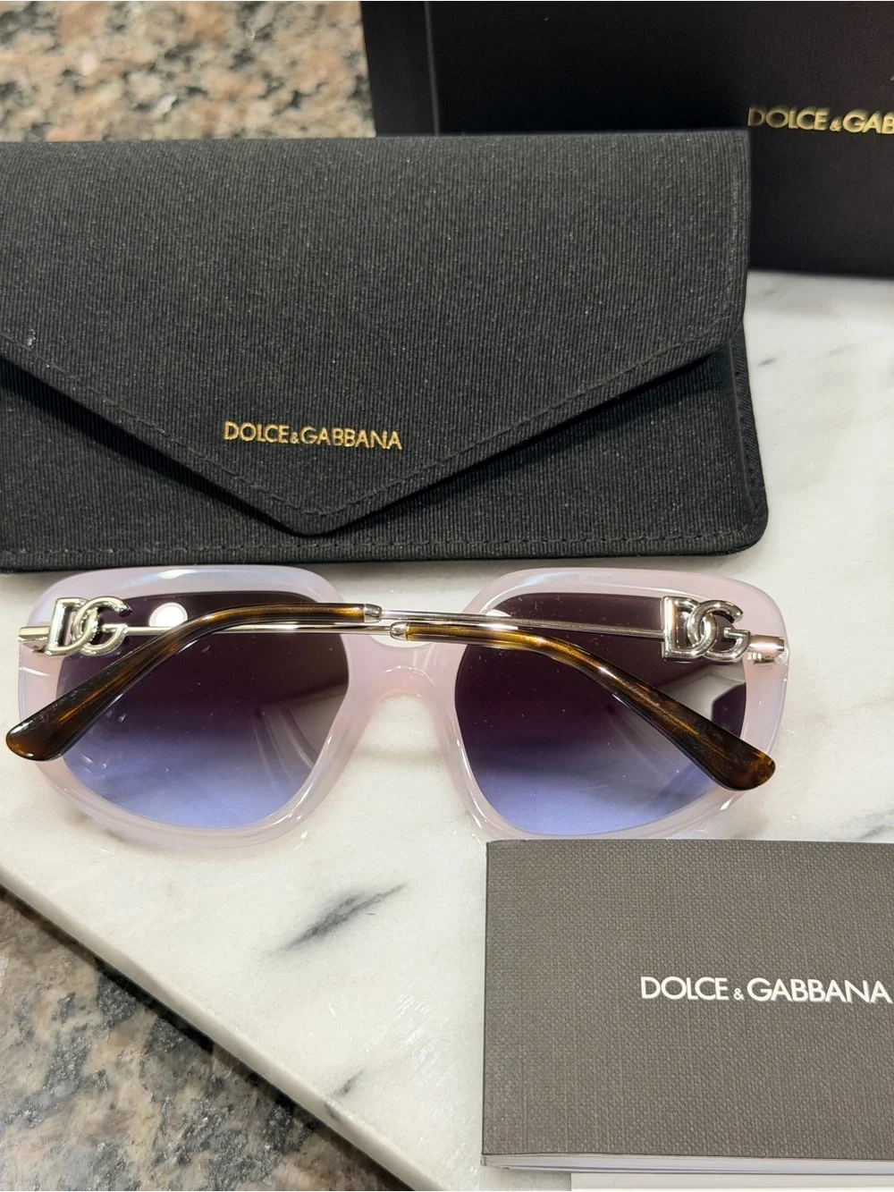Dolce & Gabbana Lavender Frame Sunglasses with Gradient Purple Lenses